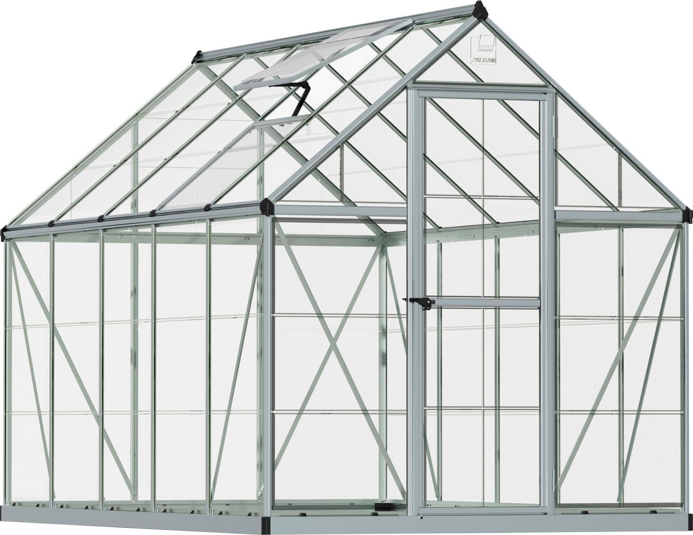 Palram - Canopia Gewächshaus Harmony, BxTxH: 185 x 305 x 208 cm, 0,7 mm Wandstärke, Set, inkl. Fundamentrahmen, mit klaren Polycarbonatplatten, silberfarben Palram - Canopia Gewächshaus Harmony, BxTxH: 185 x 305 x 208 cm, 0,7 mm Wandstärke, Set, inkl. Fundamentrahmen, mit klaren Polycarbonatplatten, silberfarben von Palram - Canopia