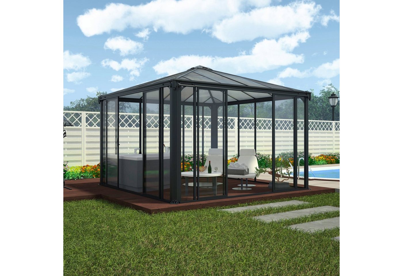 Palram - Canopia Pavillon Ledro 3600, mit 4 Seitenteilen, (Set), BxT: 360x360 cm von Palram - Canopia