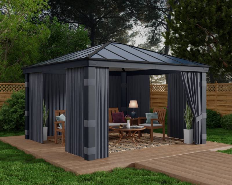 Palram - Canopia Pavillonseitenteil Vorhang-Set Dallas Garden Gazebo, 435x212 cm, langlebig & robust Palram - Canopia Pavillonseitenteil Vorhang-Set Dallas Garden Gazebo, 435x212 cm, langlebig & robust von Palram - Canopia