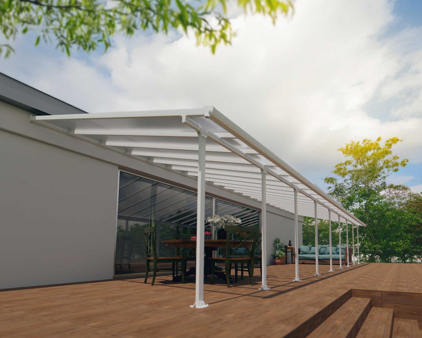 Palram - Canopia Terrassendach Feria Alu Terrassenüberdachung, BxT: 1276x380 cm, einfache DIY Montage von Palram - Canopia