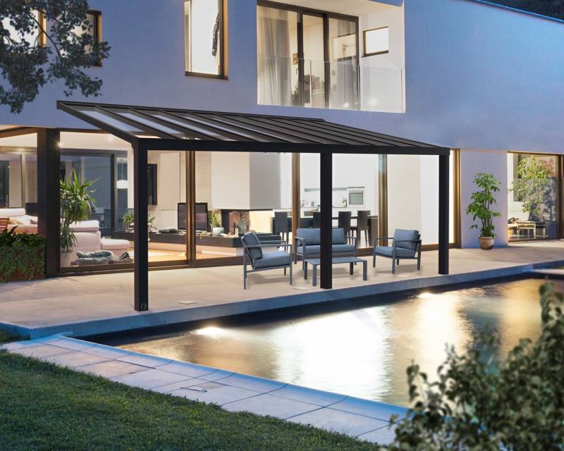 Palram - Canopia Terrassendach Stockholm Alu Terrassenüberdachung, BxT: 732x331 cm, einfache DIY Montage von Palram - Canopia