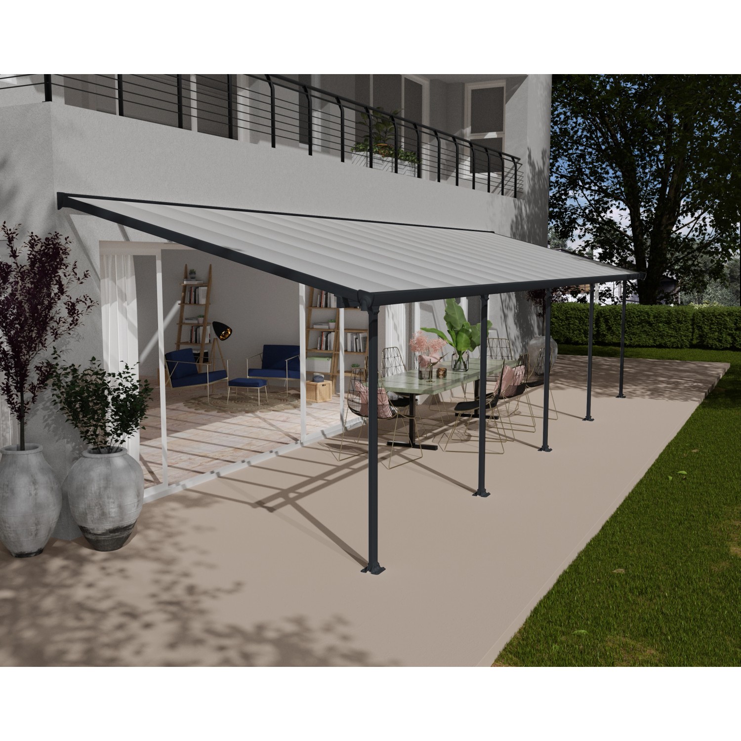 Palram - Canopia Terrassenüberdachung Feria Anthrazit 3x9.71 von Palram - Canopia