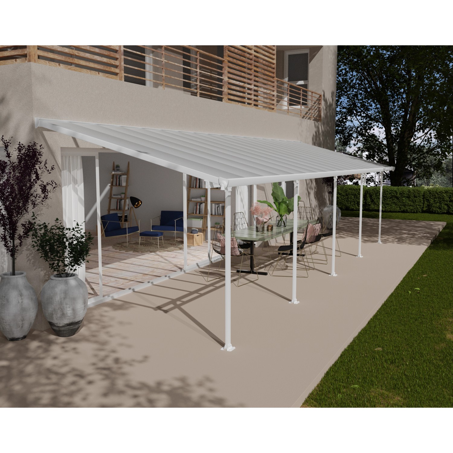 Palram - Canopia Terrassenüberdachung Feria Weiß 3x9.71 von Palram - Canopia