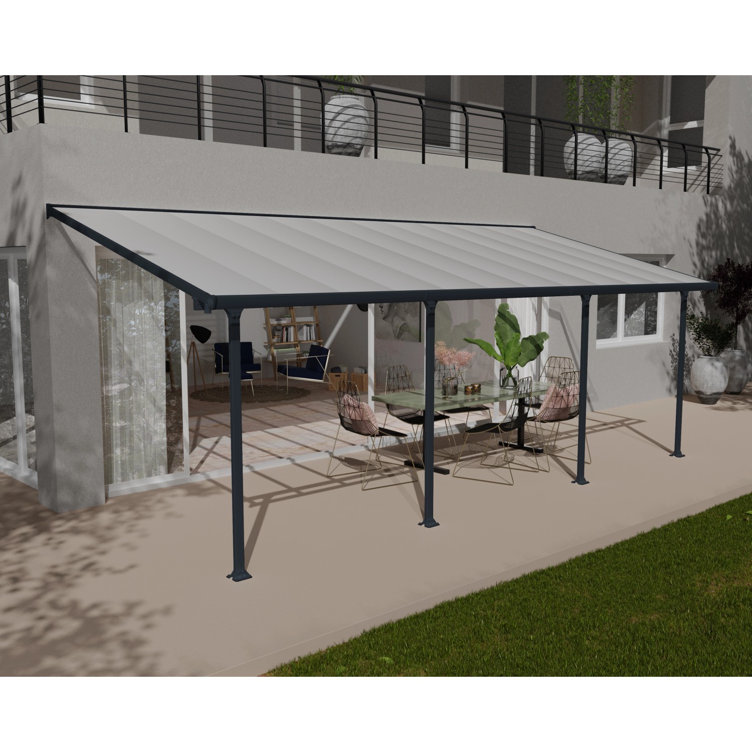 Palram - Canopia Terrassenüberdachung FeriaAnthrazit 3x7.30 von Palram - Canopia