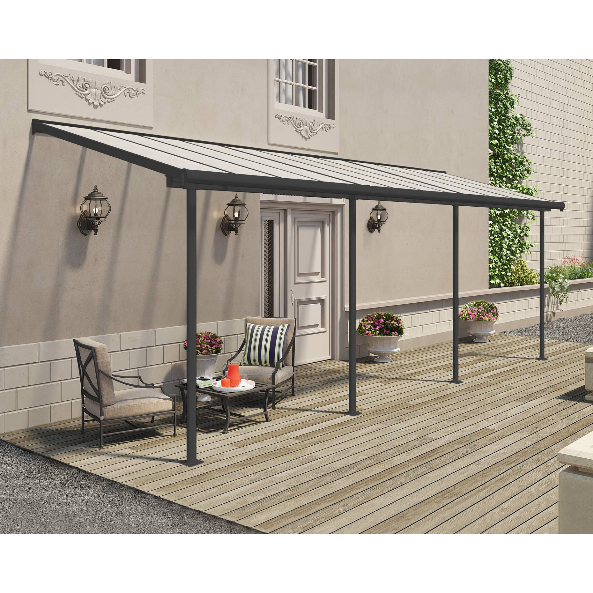 Palram-Canopia Terrassenüberdachung 'Sierra' anthrazit Aluminium 230 x 671 x 300 cm Palram-Canopia Terrassenüberdachung 'Sierra' anthrazit Aluminium 230 x 671 x 300 cm von Palram-Canopia