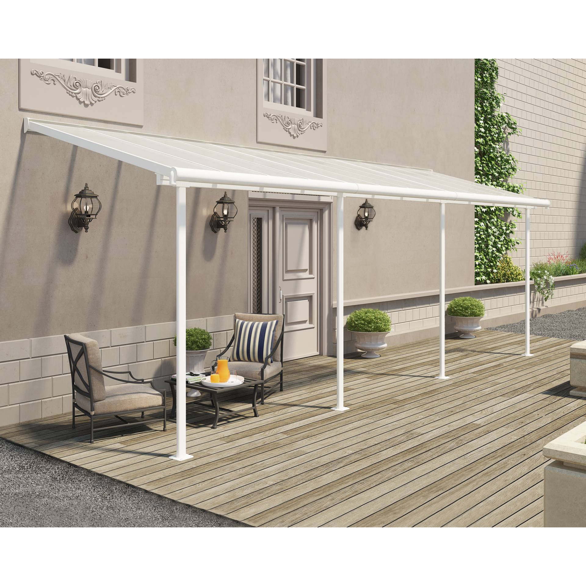 Palram-Canopia Terrassenüberdachung 'Sierra' weiß Aluminium 230 x 671 x 300 cm Palram-Canopia Terrassenüberdachung 'Sierra' weiß Aluminium 230 x 671 x 300 cm von Palram-Canopia
