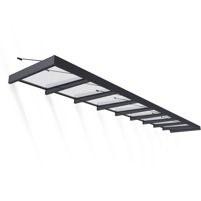 Palram - Canopia Vordach Sophia XL 8,5 m x 1,4 m Schwarz-Transparent von Palram - Canopia