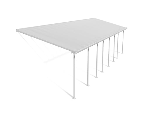 Canopia by Palram Terrassenüberdachung Alu Feria 3X11.55 Polycarbonat Hohlkammerplatten Pergola 1156 x 300 cm Weiss zur Überdachung ihrer Terrasse von Palram
