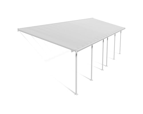 Canopia by Palram Terrassenüberdachung Alu Feria 3X9.71 Polycarbonat Hohlkammerplatten Pergola 971 x 300 cm Weiss zur Überdachung ihrer Terrasse von Palram