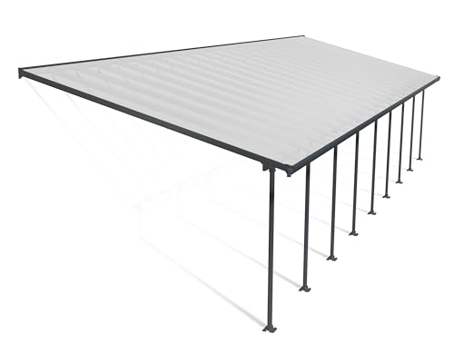 Canopia by Palram Terrassenüberdachung Alu Feria 4X12.75 Polycarbonat Hohlkammerplatten Pergola 1276 x 385 cm Grau zur Überdachung ihrer Terrasse von Palram