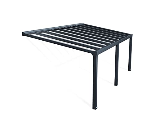 Canopia by Palram Terrassenüberdachung Alu Stockholm 3.4X6.6 Polycarbonat Hohlkammerplatten Pergola 660 x 341 cm Grau zur Überdachung ihrer Terrasse von Palram