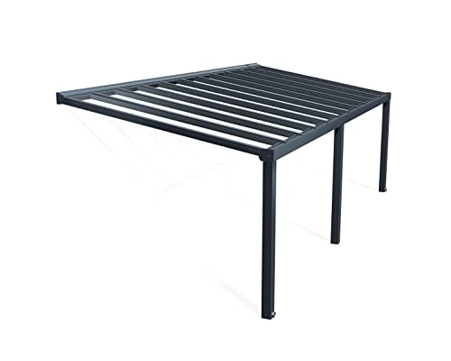Canopia by Palram Terrassenüberdachung Alu Stockholm 3.4X8.1 Polycarbonat Hohlkammerplatten Pergola 805 x 341 cm Grau zur Überdachung ihrer Terrasse von Palram