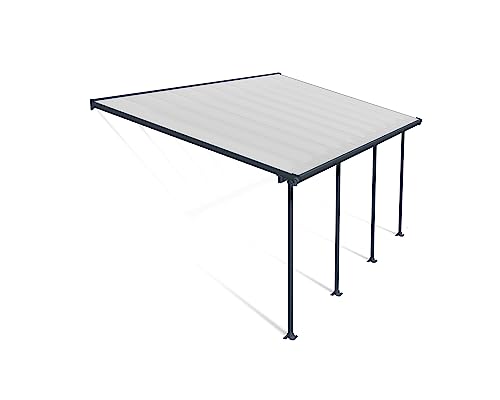 Canopia by Palram Terrassenüberdachung Alu Feria 3X6.10 Polycarbonat Hohlkammerplatten Pergola 610 x 300 cm Grau zur Überdachung ihrer Terrasse von Palram