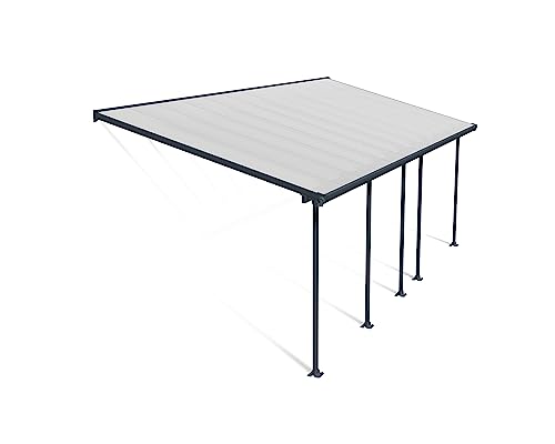 Canopia by Palram Terrassenüberdachung Alu Feria 3X7.30 Polycarbonat Hohlkammerplatten Pergola 730 x 300 cm Grau zur Überdachung ihrer Terrasse von Palram