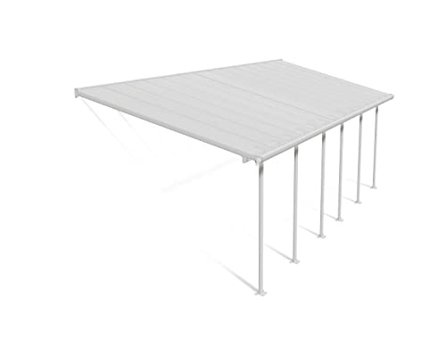 Canopia by Palram Terrassenüberdachung Alu Feria 3X8.50 Polycarbonat Hohlkammerplatten Pergola 851 x 300 cm Weiss zur Überdachung ihrer Terrasse von Palram