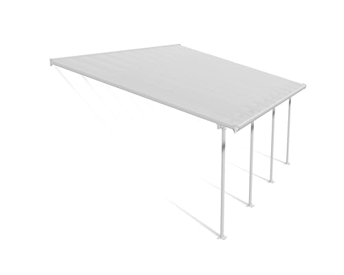 Canopia by Palram Terrassenüberdachung Alu Feria 4X6.06 Polycarbonat Hohlkammerplatten Pergola 606 x 385 cm Weiss zur Überdachung ihrer Terrasse von Palram