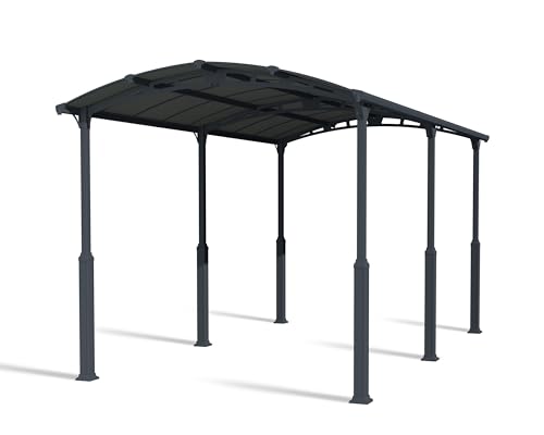 Canopia by Palram Carport Bausatz Arcadia Alpine 6400 649 x 359 cm Einzelcarport Polycarbonat in Grau für PKW aus rostfreiem Aluminium von CANOPIA