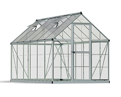 Palram Aluminium Gewächshaus Gartenhaus Hybrid 6x12 // 370x185x209 cm (LxBxH); Treibhaus & Tomatenhaus zur Aufzucht von Palram