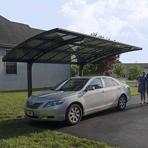 Canopia by Palram Carport Bausatz Arizona Breeze 5000 495 x 289 cm Einzelcarport Polycarbonat in Grau für PKW aus rostfreiem Aluminium von CANOPIA