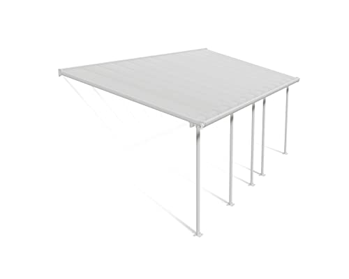 Canopia by Palram Terrassenüberdachung Alu Feria 3X7.30 Polycarbonat Hohlkammerplatten Pergola 730 x 300 cm Weiss zur Überdachung ihrer Terrasse von Palram