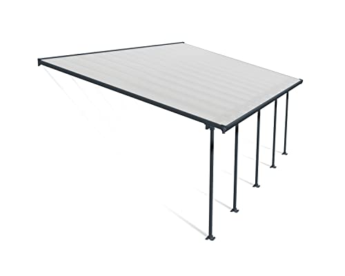 Canopia by Palram Terrassenüberdachung Alu Feria 4X7.87 Polycarbonat Hohlkammerplatten Pergola 787 x 385 cm Grau zur Überdachung ihrer Terrasse von Palram