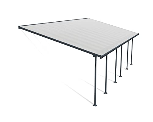 Canopia by Palram Terrassenüberdachung Alu Feria 4X8.50 Polycarbonat Hohlkammerplatten Pergola 850 x 385 cm Grau zur Überdachung ihrer Terrasse von Palram