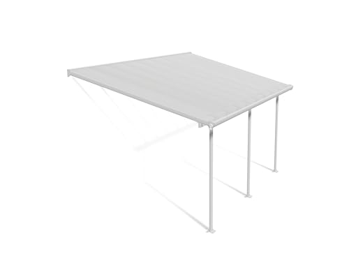 Canopia by Palram Terrassenüberdachung Alu Feria 3x5.46 Polycarbonat Hohlkammerplatten Pergola 546 x 300 cm Weiss zur Überdachung ihrer Terrasse von Palram