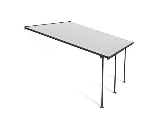 Canopia by Palram Terrassenüberdachung Alu Feria 4X4.2 Polycarbonat Hohlkammerplatten Pergola 425 x 385 cm Grau zur Überdachung ihrer Terrasse von Palram