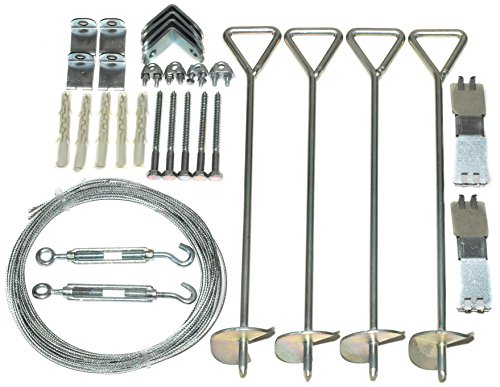 Palram Canopia Gewächshaus Zubehör Verankerungs-Set, Sturmanker-Set, Silber von Palram