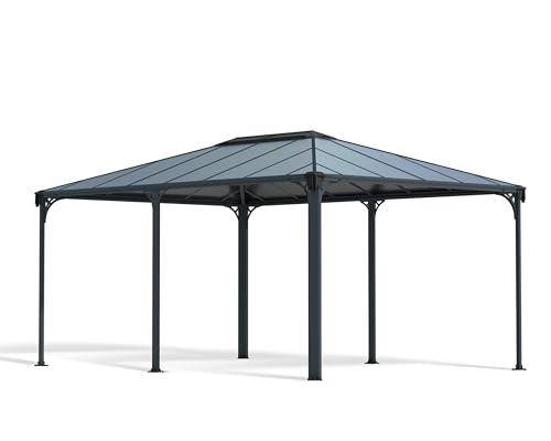 Palram Canopia Martinique 5000 Gartenpavillon: 10 Jahre Garantie. Höchst widerstandsfähig, Hardtop Pavillon 492 x359 cm. Robuste Aluminiumkonstruktion mit Dach aus Polycarbonat. von Palram