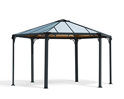 Palram Canopia Monaco Gartenpavillon: Höchst Widerstandsfähiger Und Hardtop Pavillon 450 x 390 cm. Robuste Aluminiumkonstruktion Mit Dach Aus Polycarbonat. Ideal Als Freistehende Überdachung. von Palram