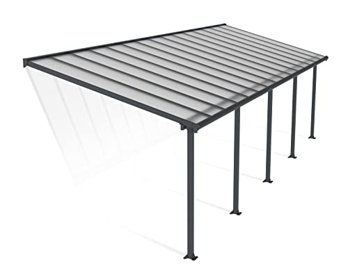 Canopia by Palram Terrassenüberdachung Alu Olympia 3X9.15 Polycarbonat Hohlkammerplatten Pergola 924 x 295 cm Grau zur Überdachung ihrer Terrasse von CANOPIA