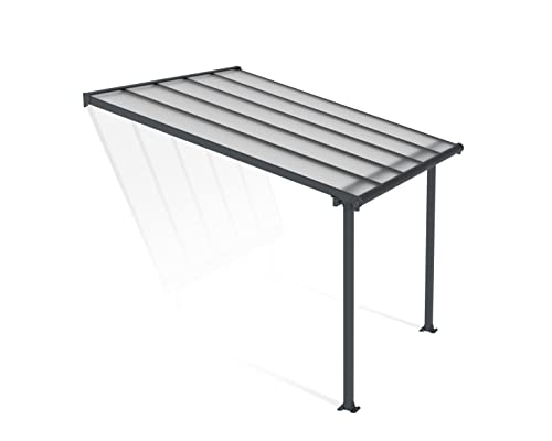 Canopia by Palram Terrassenüberdachung Alu Olympia 3X3.05 Polycarbonat Hohlkammerplatten Pergola 307 x 295 cm Grau zur Überdachung ihrer Terrasse von CANOPIA