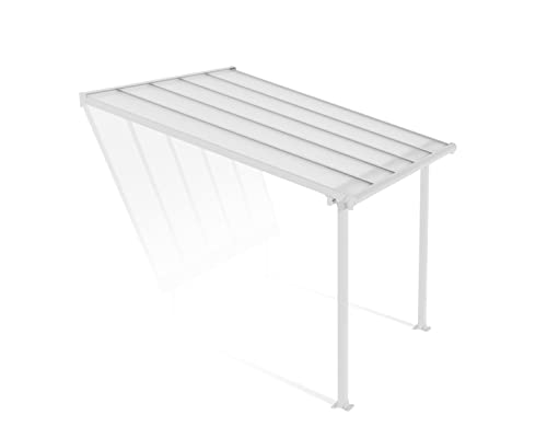 Palram Canopia Olympia Terrassenüberdachung 3x3 - Gestell aus Alumiuium & 16 mm Polycarbonat - Terrassendach Für den Ganzjährigen Gebrauch Geeignet, Weiß, 307 x 295 x 305 cm von Palram