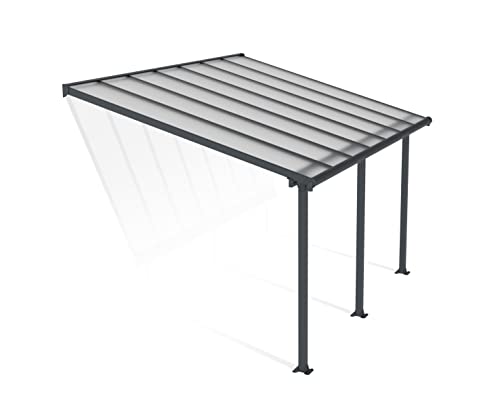 Canopia by Palram Terrassenüberdachung Alu Olympia 3X4.25 Polycarbonat Hohlkammerplatten Pergola 425 x 295 cm Grau zur Überdachung ihrer Terrasse von CANOPIA