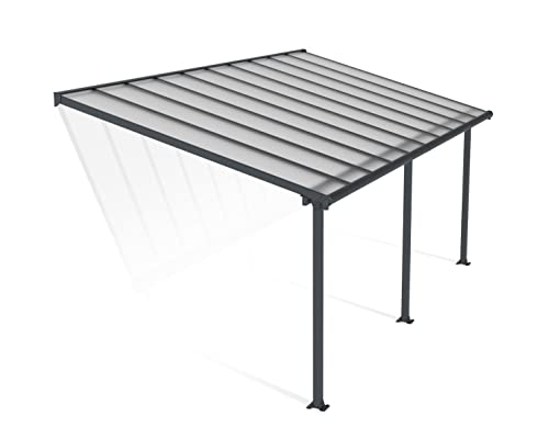 Canopia by Palram Terrassenüberdachung Alu Olympia 3X6.10 Polycarbonat Hohlkammerplatten Pergola 619 x 295 cm Grau zur Überdachung ihrer Terrasse von CANOPIA