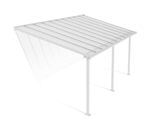 Palram Canopia Olympia Terrassenüberdachung 3x6 - Gestell aus Alumiuium & 16 mm Polycarbonat - Terrassendach Für den Ganzjährigen Gebrauch Geeignet, Weiß, 619 x 295 x 305 cm von Palram