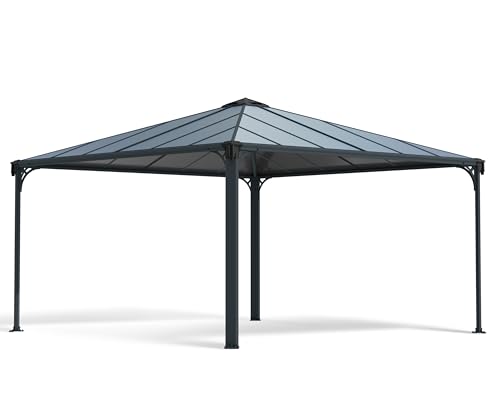 Palram Canopia Palermo 4300 Gartenpavillon: Höchst Widerstandsfähig, Hardtop Pavillon 429 x 429 cm. Robuste Aluminiumkonstruktion Mit Dach Aus Polycarbonat. Ideal als freistehende Überdachung. von Palram