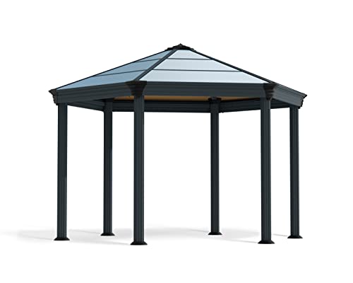 Palram Canopia Roma Gartenpavillon: Höchst Widerstandsfähig, Hardtop Pavillon 414 x 359 cm. Robuste Aluminiumkonstruktion Mit Dach Aus Polycarbonat. Ideal Als Freistehende Überdachung. von Palram