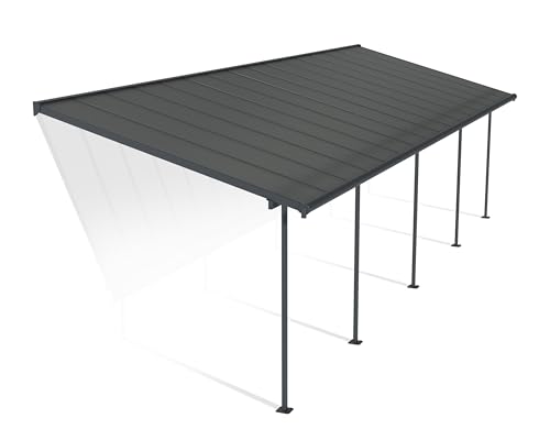 CANOPIA by Palram Terrassenüberdachung Alu Capri 3X9.71 Polycarbonat Hohlkammerplatten Pergola 971 x 295 cm Grau zur Überdachung ihrer Terrasse von CANOPIA