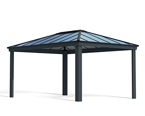 Palram Dallas 4900 Gartenpavillon 3x4.9 : Höchst Widerstandsfähig, Hardtop Pavillon. Robuste Konstruktion aus Aluminium mit isoliertem Dach aus Polycarbonat. Ideal als freistehende Überdachung. von Palram