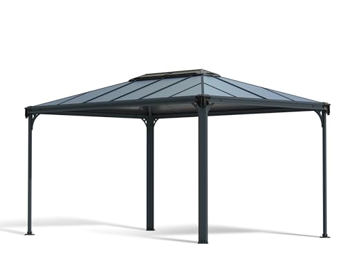 Palram Martinique 4300 Gartenpavillon: Höchst widerstandsfähig, Hardtop Pavillon 430 x296 cm. Robuste Aluminiumkonstruktion Mit Dach Aus Polycarbonat. Ideal Als Freistehende Überdachung von Palram