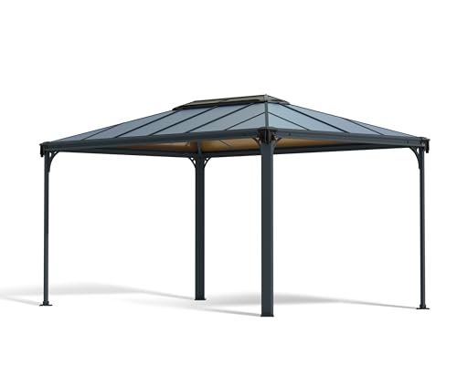 Palram Martinique 4300 Gartenpavillon: Höchst widerstandsfähig, Hardtop Pavillon 430 x296 cm. Robuste Aluminiumkonstruktion Mit Dach Aus Polycarbonat. Ideal Als Freistehende Überdachung von Palram