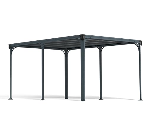 Palram Milano 4300 Gartenpavillon: Höchst Widerstandsfähiger Und Flacher Hardtop Pavillon 426 x 309 cm. Robuste Aluminiumkonstruktion Mit Dach Aus Polycarbonat. Ideal Als Freistehende Überdachung. von Palram