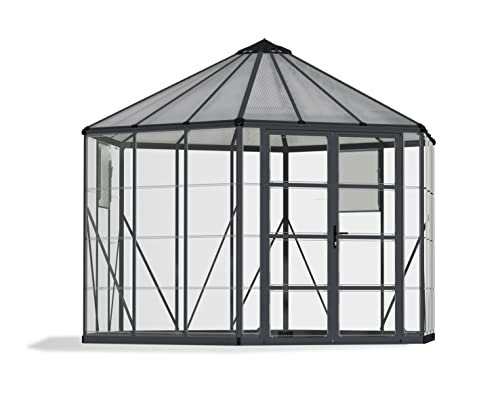 Canopia by Palram Gewächshaus gross Oasis 12 Treibhaus 316x363 cm Aluminium grau Tomatenhaus Polycarbonatplatten UV-beständig von Palram