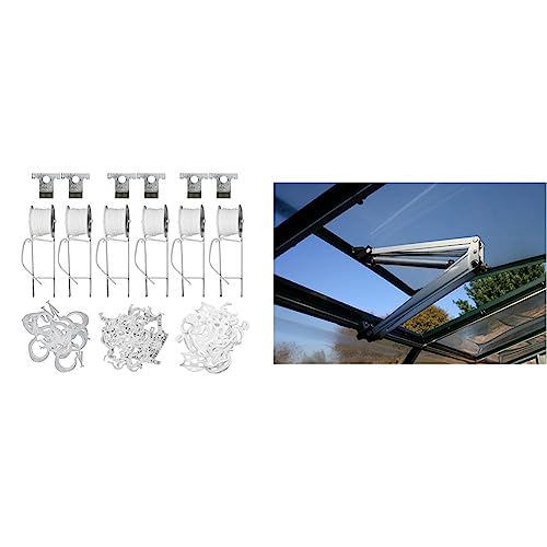 Palram Rankhilfe-Set für Gewächshaus & Canopia Gewächshaus-Zubehör automatischer Fensteröffner Silber von Palram