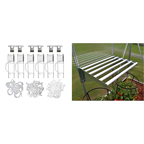 Palram Gewächshaus-Accessoire-Set: Rankhilfe & Schwerlastregal aus galvanisiertem Stahl, Silber, Rechteckig von Palram
