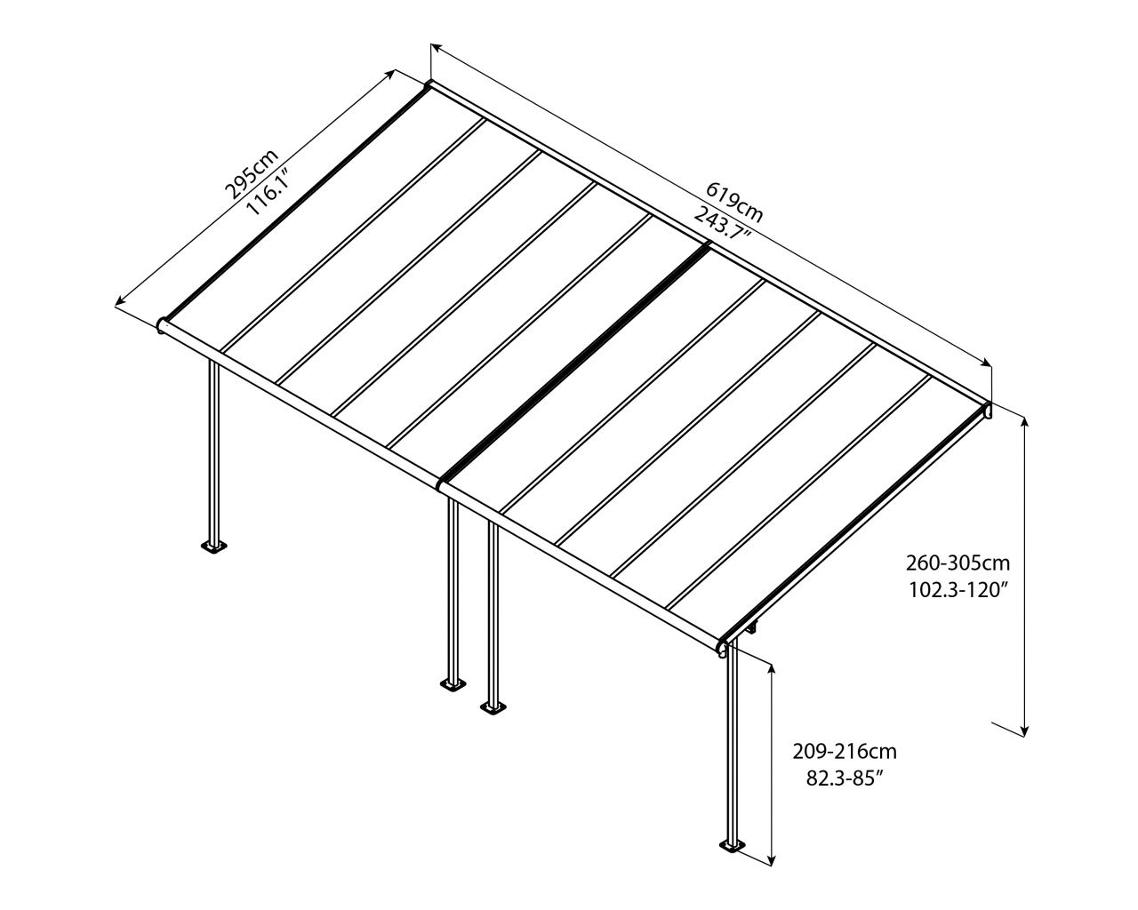 Canopia Terrassenüberdachung Capri 3x6.10 von Canopia