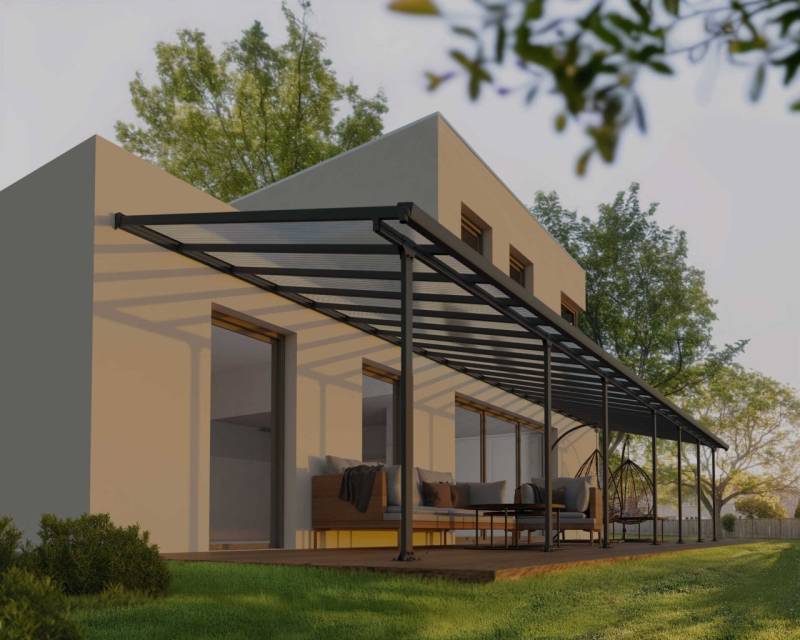 Canopia Terrassendach 1275 x 300 cm grau von Canopia