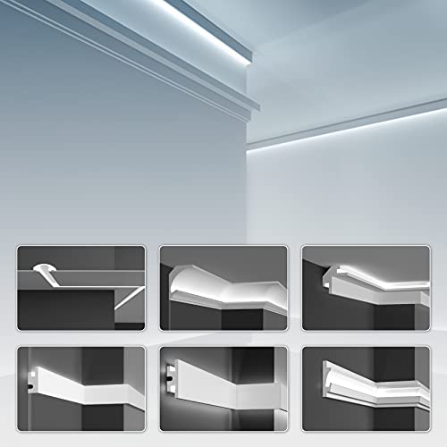 LED Einbauprofil aus Styropor mit Hartbeschichtung, Trockenbau Stuckleisten (1.15 Meter KD305) Dekoration Ecken Spot Innen Winkelleisten Wandleisten von Pam PANORAMA